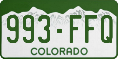 CO license plate 993FFQ