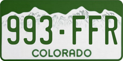 CO license plate 993FFR
