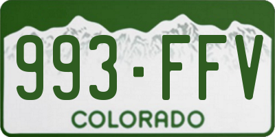 CO license plate 993FFV