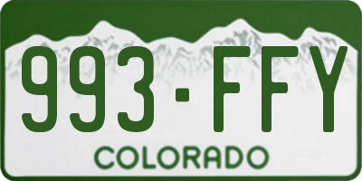 CO license plate 993FFY