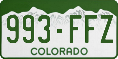 CO license plate 993FFZ
