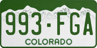 CO license plate 993FGA