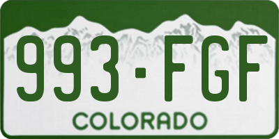 CO license plate 993FGF