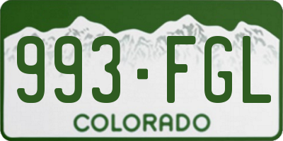 CO license plate 993FGL