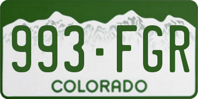 CO license plate 993FGR