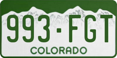 CO license plate 993FGT