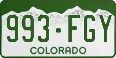 CO license plate 993FGY
