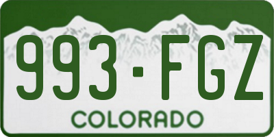 CO license plate 993FGZ