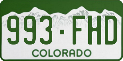 CO license plate 993FHD