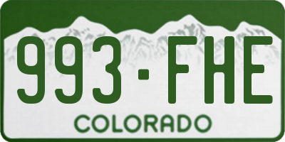 CO license plate 993FHE