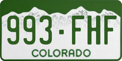 CO license plate 993FHF