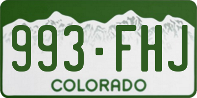 CO license plate 993FHJ