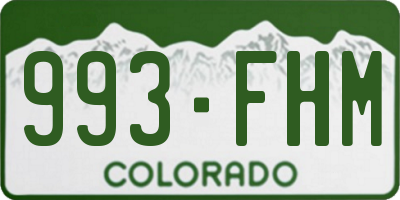 CO license plate 993FHM