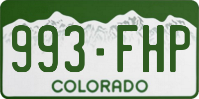 CO license plate 993FHP