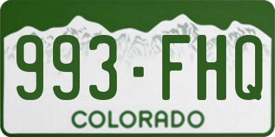 CO license plate 993FHQ