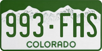 CO license plate 993FHS