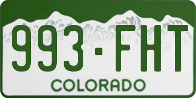 CO license plate 993FHT