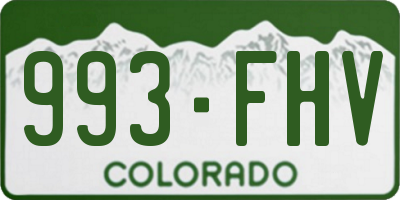 CO license plate 993FHV