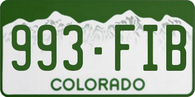 CO license plate 993FIB