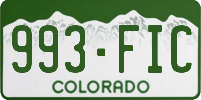 CO license plate 993FIC