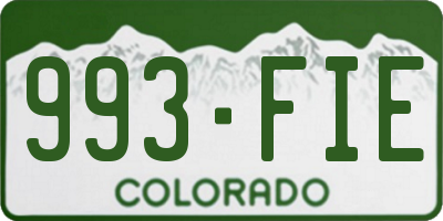 CO license plate 993FIE