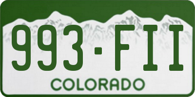 CO license plate 993FII