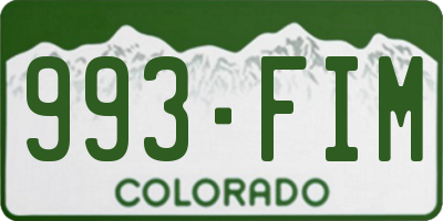 CO license plate 993FIM