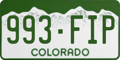 CO license plate 993FIP