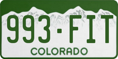 CO license plate 993FIT