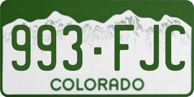 CO license plate 993FJC