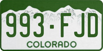 CO license plate 993FJD