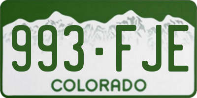 CO license plate 993FJE