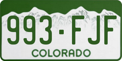 CO license plate 993FJF
