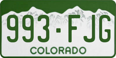 CO license plate 993FJG