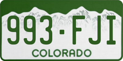 CO license plate 993FJI