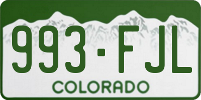 CO license plate 993FJL