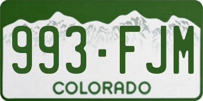 CO license plate 993FJM