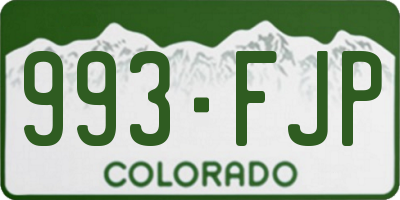 CO license plate 993FJP