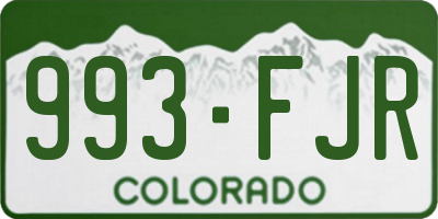 CO license plate 993FJR