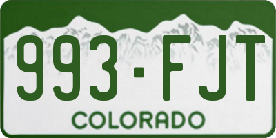CO license plate 993FJT