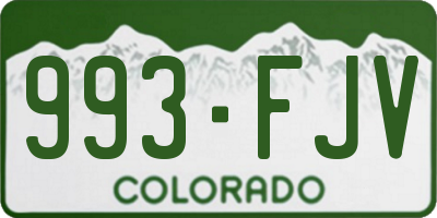 CO license plate 993FJV
