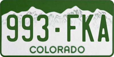 CO license plate 993FKA