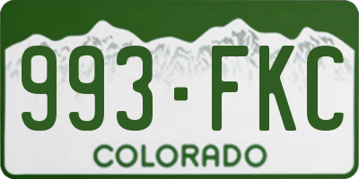 CO license plate 993FKC