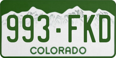 CO license plate 993FKD