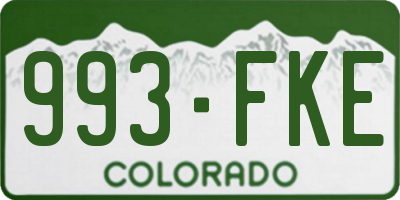 CO license plate 993FKE