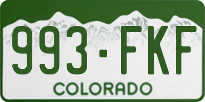 CO license plate 993FKF