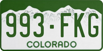 CO license plate 993FKG