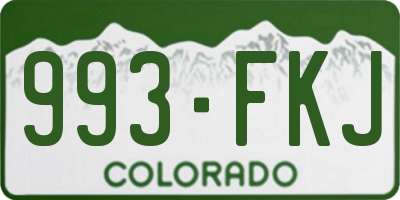 CO license plate 993FKJ