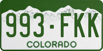 CO license plate 993FKK