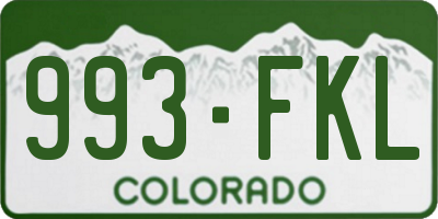 CO license plate 993FKL